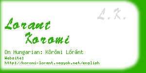 lorant koromi business card